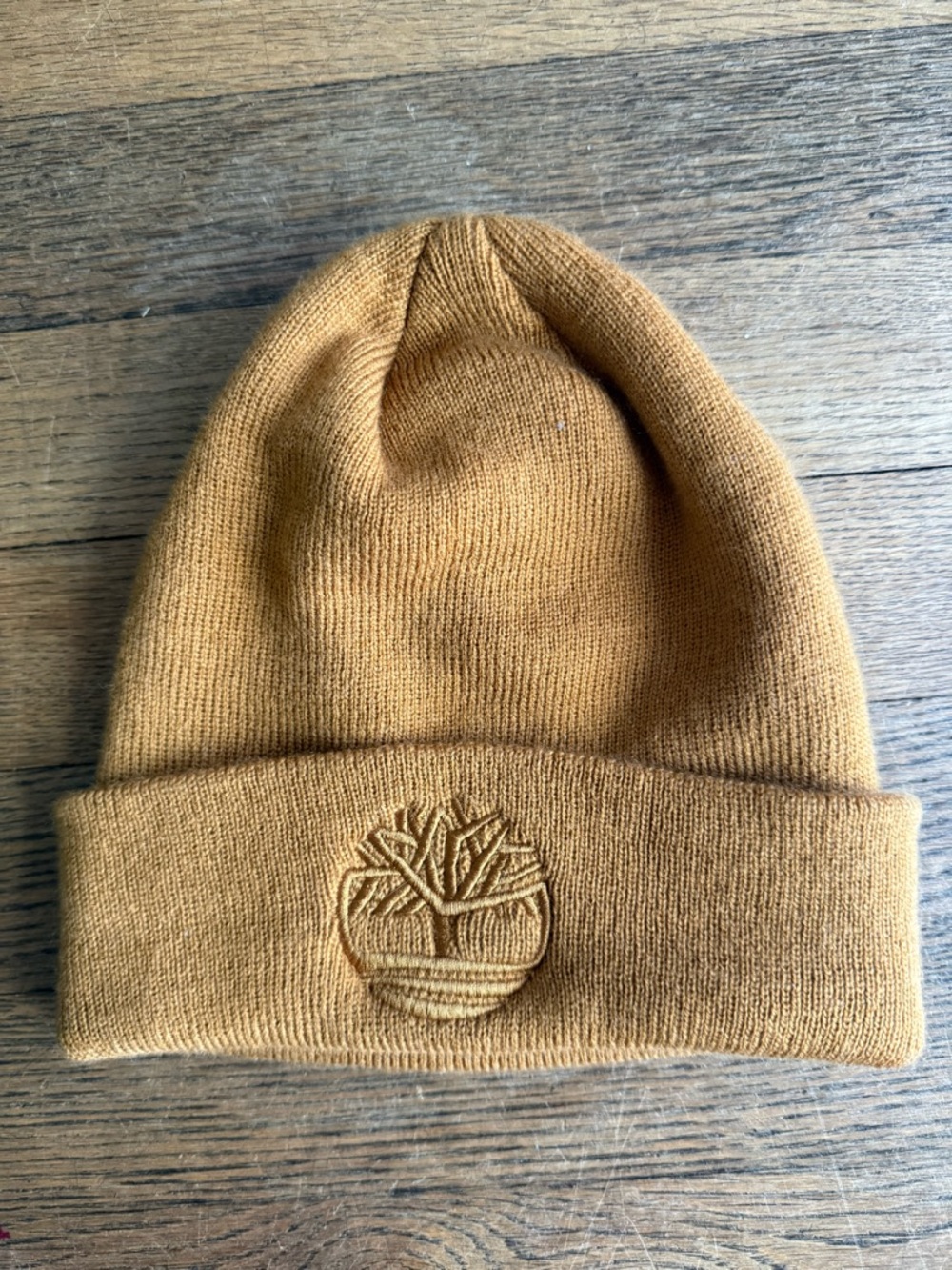 Timberland 3D Embroidered Knit Winter Hat Wheat Color OS